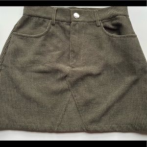 Small army green corduroy skirt that has never been worn!